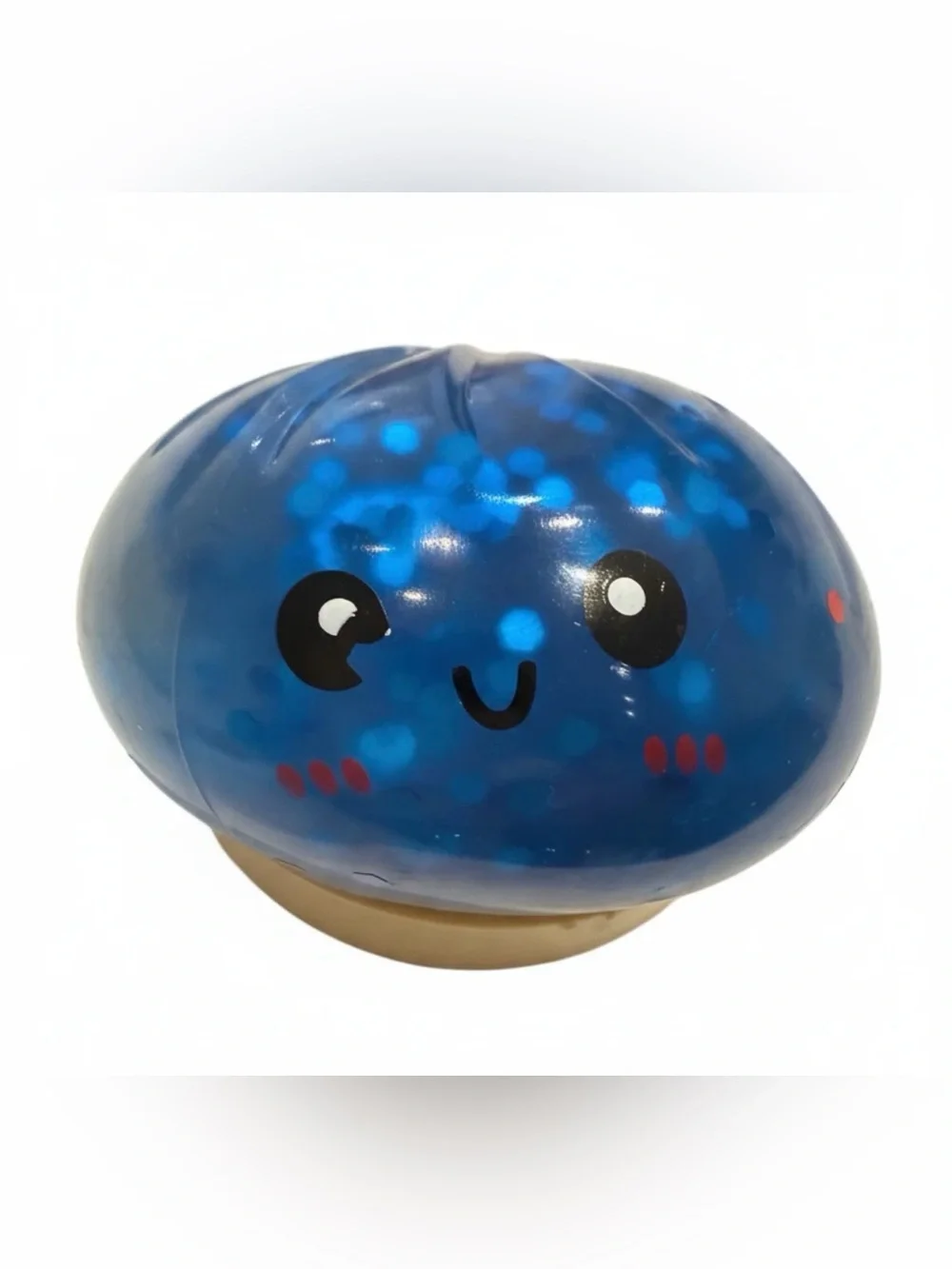 Large Blue Glitter Squishy Dumpling Sensory Toy